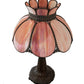 Meyda Lighting Anabelle 26" 2-Light Mahogany Bronze Table Lamp With Pink Iridescent Shade Glass