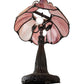 Meyda Lighting Anabelle 26" 2-Light Mahogany Bronze Table Lamp With Pink Iridescent Shade Glass