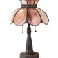 Meyda Lighting Anabelle 26" 2-Light Mahogany Bronze Table Lamp With Pink Iridescent Shade Glass