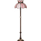 Meyda Lighting Anabelle 62" 3-Light Mahogany Bronze Floor Lamp With Pink Iridescent Shade Glass