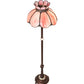 Meyda Lighting Anabelle 62" 3-Light Mahogany Bronze Floor Lamp With Pink Iridescent Shade Glass