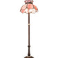 Meyda Lighting Anabelle 62" 3-Light Mahogany Bronze Floor Lamp With Pink Iridescent Shade Glass