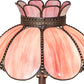 Meyda Lighting Anabelle 62" 3-Light Mahogany Bronze Floor Lamp With Pink Iridescent Shade Glass