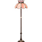 Meyda Lighting Anabelle 62" 3-Light Mahogany Bronze Floor Lamp With Pink Iridescent Shade Glass