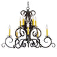 Meyda Lighting Anassa 32" 10-Light Pompeii Gold Chandelier With Ivory Faux Candlelight