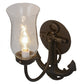 Meyda Lighting Anchor 6" Wrought Iron Wall Sconce With Clear Shade Glass