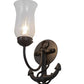 Meyda Lighting Anchor 6" Wrought Iron Wall Sconce With Clear Shade Glass