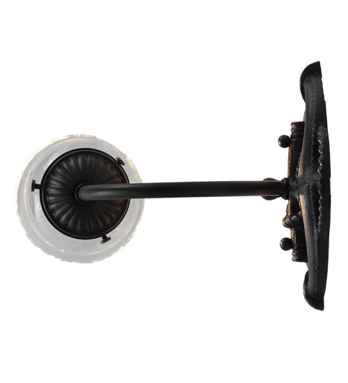 Meyda Lighting Anchor 6" Wrought Iron Wall Sconce With Clear Shade Glass