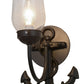 Meyda Lighting Anchor 6" Wrought Iron Wall Sconce With Clear Shade Glass