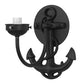 Meyda Lighting Anchor 6" Wrought Iron Wall Sconce With Clear Shade Glass
