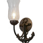 Meyda Lighting Anchor 6" Wrought Iron Wall Sconce With Clear Shade Glass