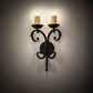 Meyda Lighting Andorra 11" 2-Light Blackwash Wall Sconce With Ivory Faux Candlelight