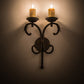 Meyda Lighting Andorra 11" 2-Light Gilded Tobacco Wall Sconce With Ivory Faux Candlelight