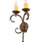 Meyda Lighting Andorra 11" 2-Light Gilded Tobacco Wall Sconce With Ivory Faux Candlelight