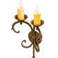 Meyda Lighting Andorra 11" 2-Light Gilded Tobacco Wall Sconce With Ivory Faux Candlelight