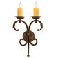 Meyda Lighting Andorra 11" 2-Light Gilded Tobacco Wall Sconce With Ivory Faux Candlelight