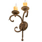 Meyda Lighting Andorra 11" 2-Light Gilded Tobacco Wall Sconce With Ivory Faux Candlelight