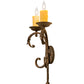 Meyda Lighting Andorra 11" 2-Light Gilded Tobacco Wall Sconce With Ivory Faux Candlelight