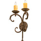 Meyda Lighting Andorra 11" 2-Light Gilded Tobacco Wall Sconce With Ivory Faux Candlelight