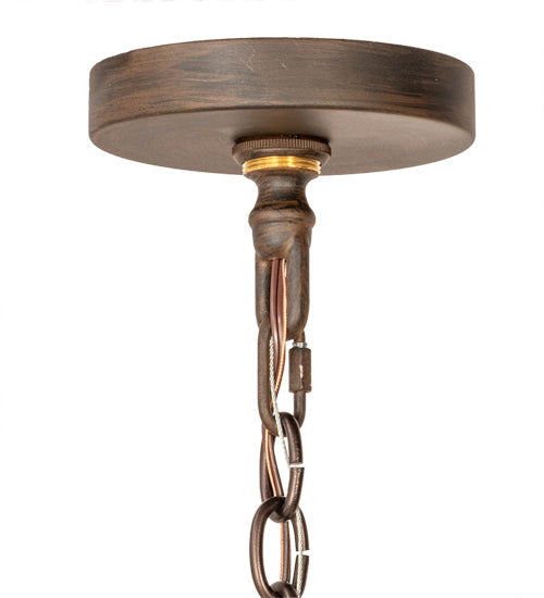 Meyda Lighting Andorra 199184 42" 8-Light Classic Rust Chandelier With Ivory Faux Candlelight