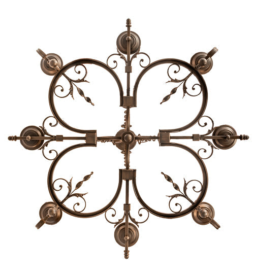 Meyda Lighting Andorra 199184 42" 8-Light Classic Rust Chandelier With Ivory Faux Candlelight