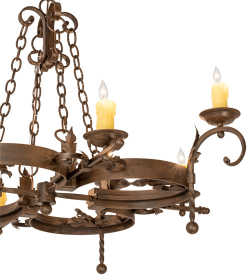 Meyda Lighting Andorra 199184 42" 8-Light Classic Rust Chandelier With Ivory Faux Candlelight