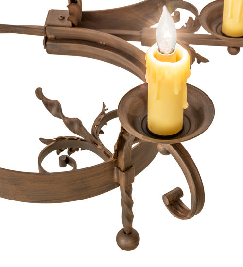 Meyda Lighting Andorra 199184 42" 8-Light Classic Rust Chandelier With Ivory Faux Candlelight