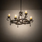 Meyda Lighting Andorra 42" 8-Light Chestnut Chandelier With Ivory Faux Candlelight