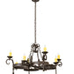 Meyda Lighting Andorra 42" 8-Light Chestnut Chandelier With Ivory Faux Candlelight