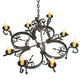 Meyda Lighting Andorra 42" 8-Light Chestnut Chandelier With Ivory Faux Candlelight