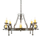 Meyda Lighting Andorra 42" 8-Light Chestnut Chandelier With Ivory Faux Candlelight