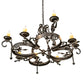 Meyda Lighting Andorra 42" 8-Light Chestnut Chandelier With Ivory Faux Candlelight
