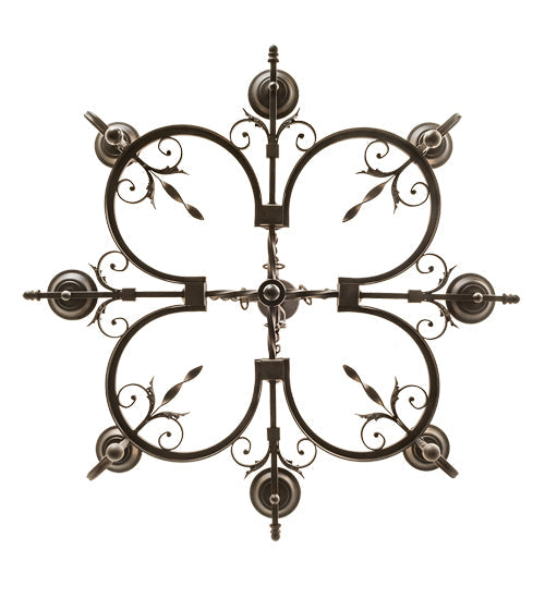 Meyda Lighting Andorra 42" 8-Light Chestnut Chandelier With Ivory Faux Candlelight