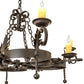 Meyda Lighting Andorra 42" 8-Light Chestnut Chandelier With Ivory Faux Candlelight