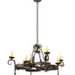 Meyda Lighting Andorra 42" 8-Light Chestnut Chandelier With Ivory Faux Candlelight