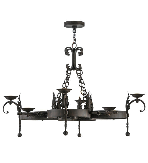 Meyda Lighting Andorra 42" 8-Light Classic Rust Chandelier With Ivory Faux Candlelight