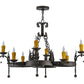 Meyda Lighting Andorra 42" 8-Light Classic Rust Chandelier With Ivory Faux Candlelight