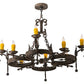 Meyda Lighting Andorra 42" 8-Light Classic Rust Chandelier With Ivory Faux Candlelight