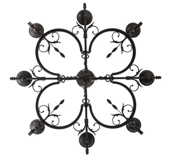 Meyda Lighting Andorra 42" 8-Light Classic Rust Chandelier With Ivory Faux Candlelight
