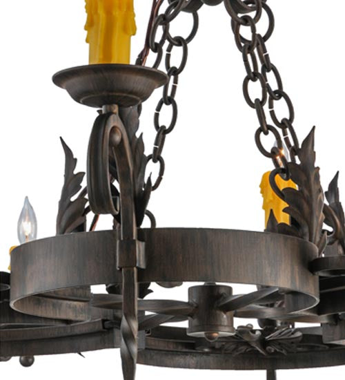 Meyda Lighting Andorra 42" 8-Light Classic Rust Chandelier With Ivory Faux Candlelight