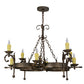 Meyda Lighting Andorra 42" 8-Light Gilded Tobacco Chandelier With Ivory Faux Candlelight