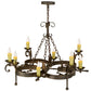 Meyda Lighting Andorra 42" 8-Light Gilded Tobacco Chandelier With Ivory Faux Candlelight