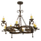 Meyda Lighting Andorra 42" 8-Light Gilded Tobacco Chandelier With Ivory Faux Candlelight