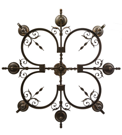 Meyda Lighting Andorra 42" 8-Light Gilded Tobacco Chandelier With Ivory Faux Candlelight