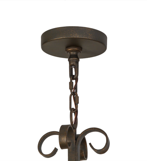 Meyda Lighting Andorra 42" 8-Light Gilded Tobacco Chandelier With Ivory Faux Candlelight