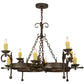 Meyda Lighting Andorra 42" 8-Light Gilded Tobacco Chandelier With Ivory Faux Candlelight