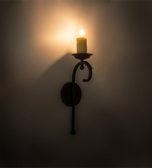 Meyda Lighting Andorra 5" Blackwash Wall Sconce With Ivory Faux Candlelight