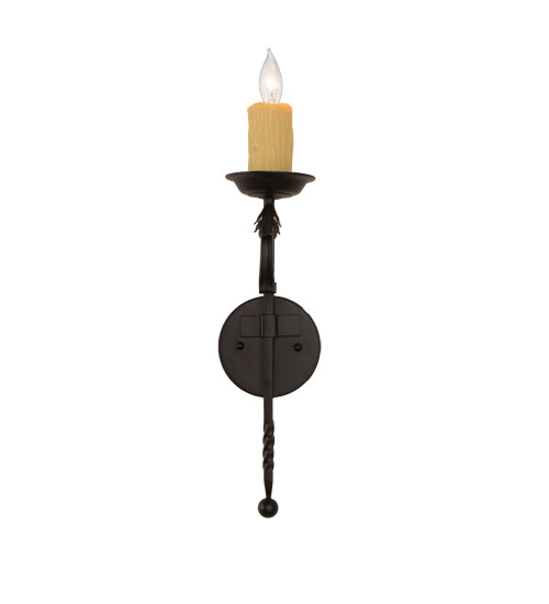 Meyda Lighting Andorra 5" Blackwash Wall Sconce With Ivory Faux Candlelight