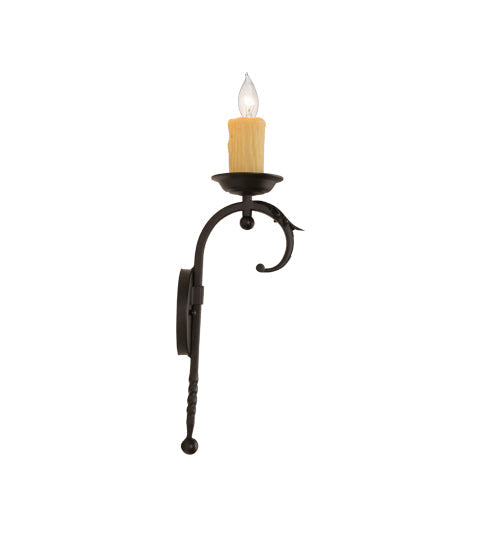 Meyda Lighting Andorra 5" Blackwash Wall Sconce With Ivory Faux Candlelight