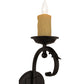Meyda Lighting Andorra 5" Blackwash Wall Sconce With Ivory Faux Candlelight